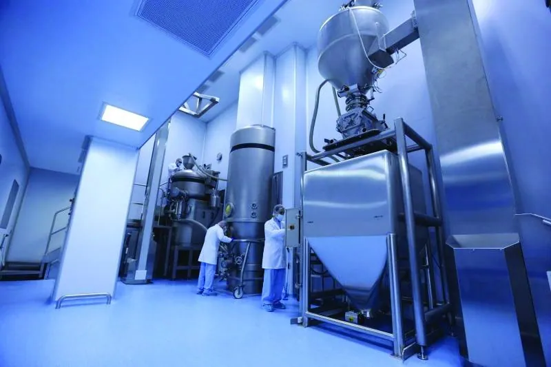 Stainless process vessels and pipework in a pharmaceutical facility